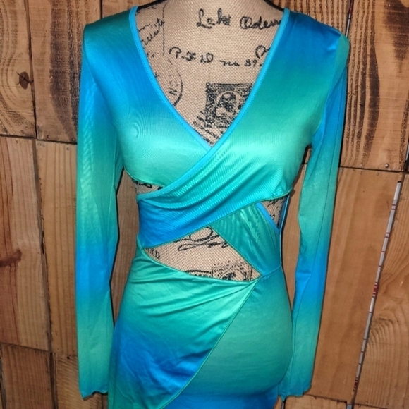 Dresses & Skirts - Blue Green Ombre Bodycon Mini